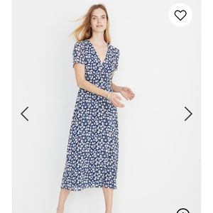 Madewell Blue Floral Midi Dress